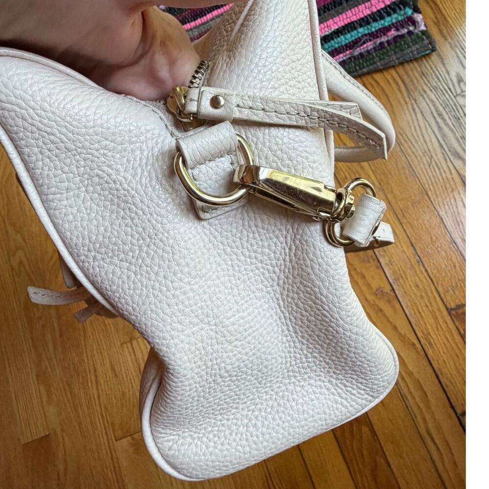 Kate Spade Grant Park Pebble Leather Handbag Satchel Purse Crossbody Blush Beige - Picture 8 of 10